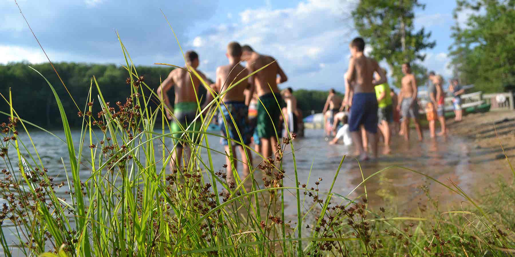 Swimmers at Shear Lake, Camp Barakel